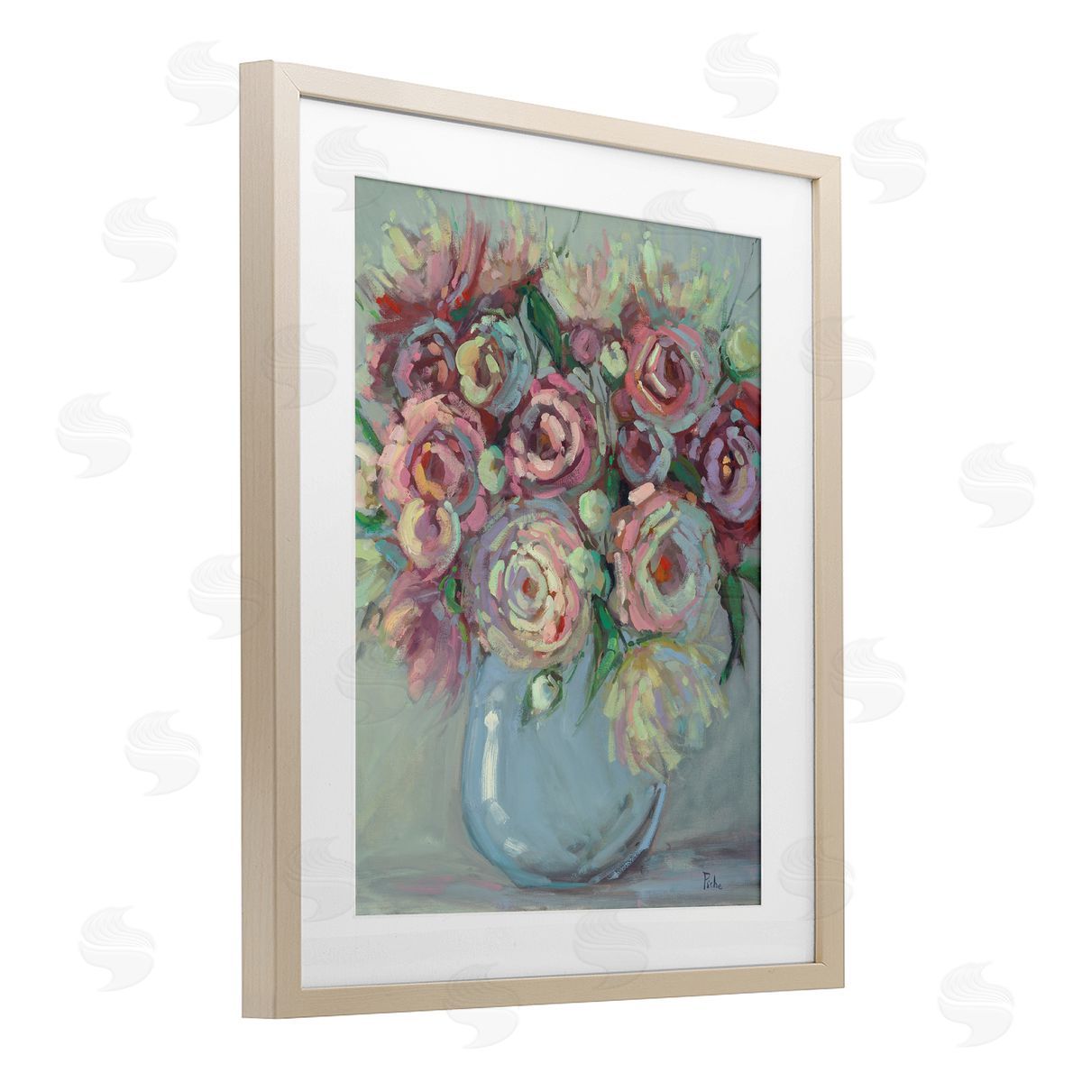 Vanessa Piche Peony Blue Vase Bouquet Canvas Wall Art Print