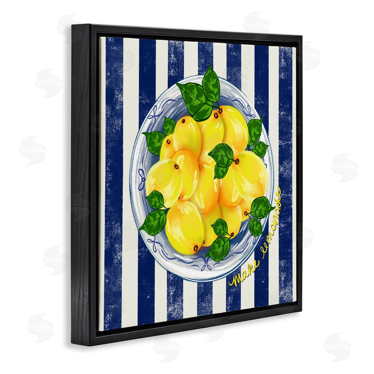 Lori Mosley Make Lemonade on Stripes Canvas Wall Art Print