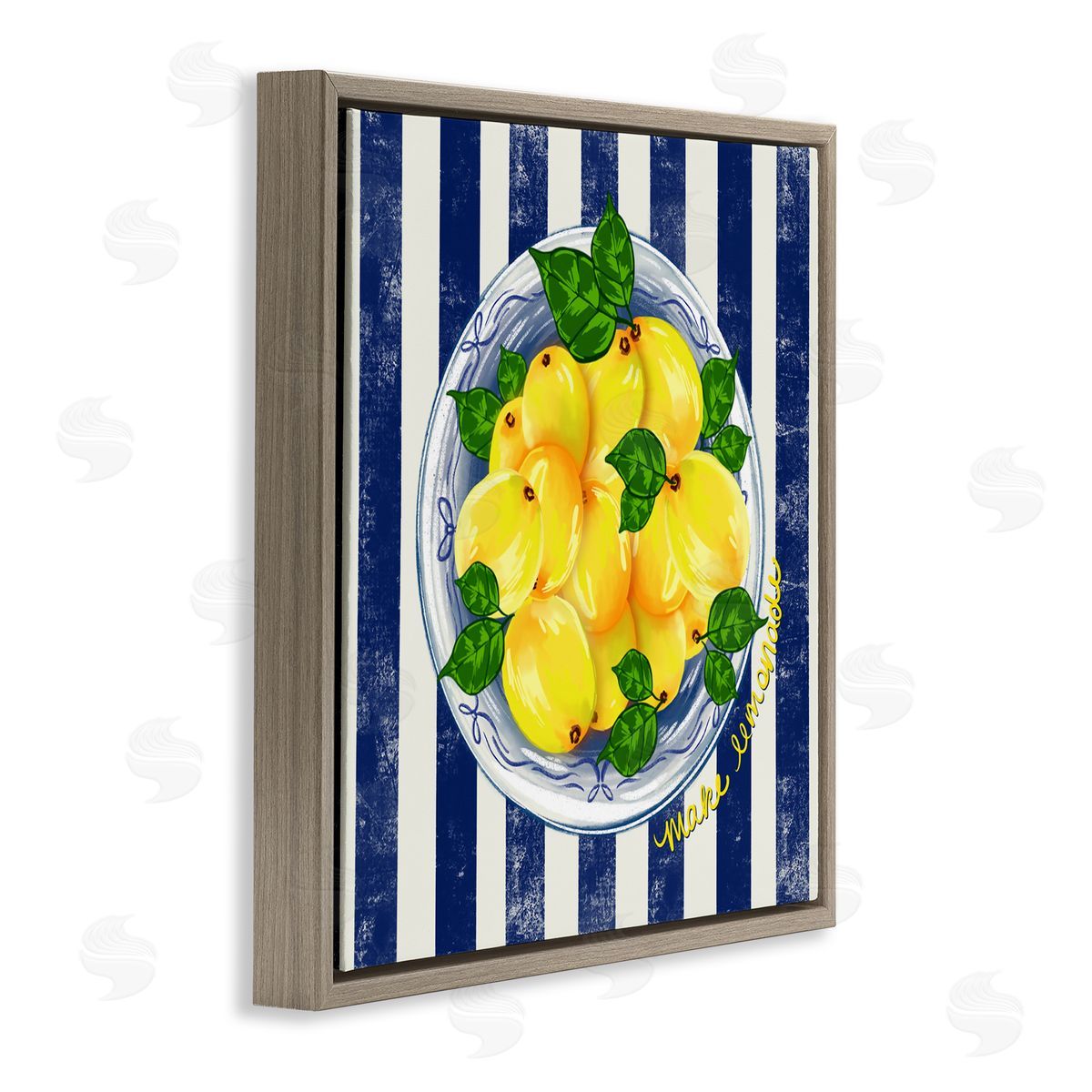 Lori Mosley Make Lemonade on Stripes Canvas Wall Art Print