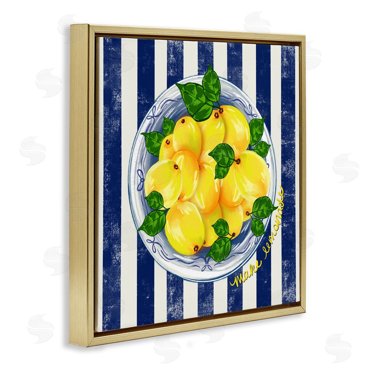 Lori Mosley Make Lemonade on Stripes Canvas Wall Art Print