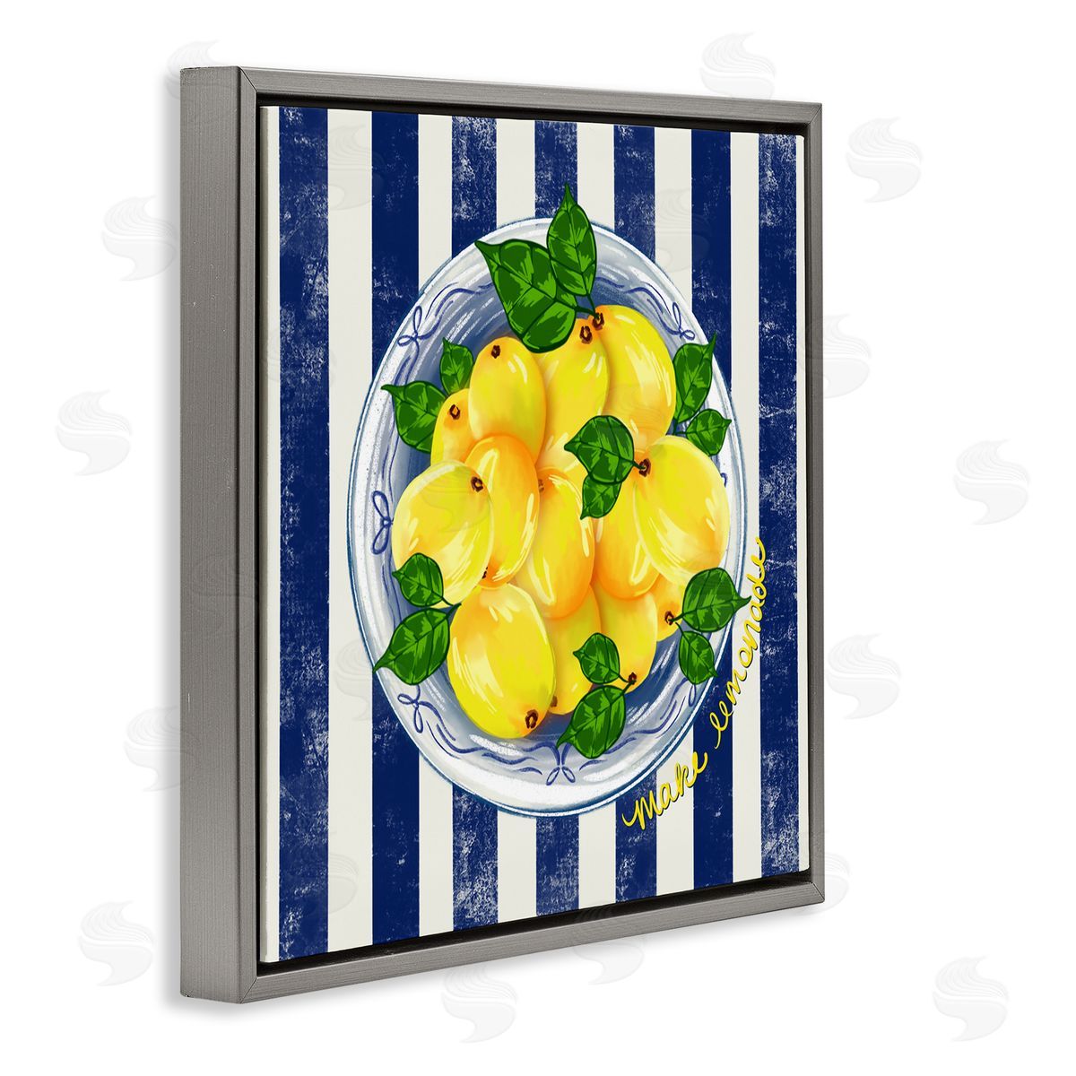 Lori Mosley Make Lemonade on Stripes Canvas Wall Art Print