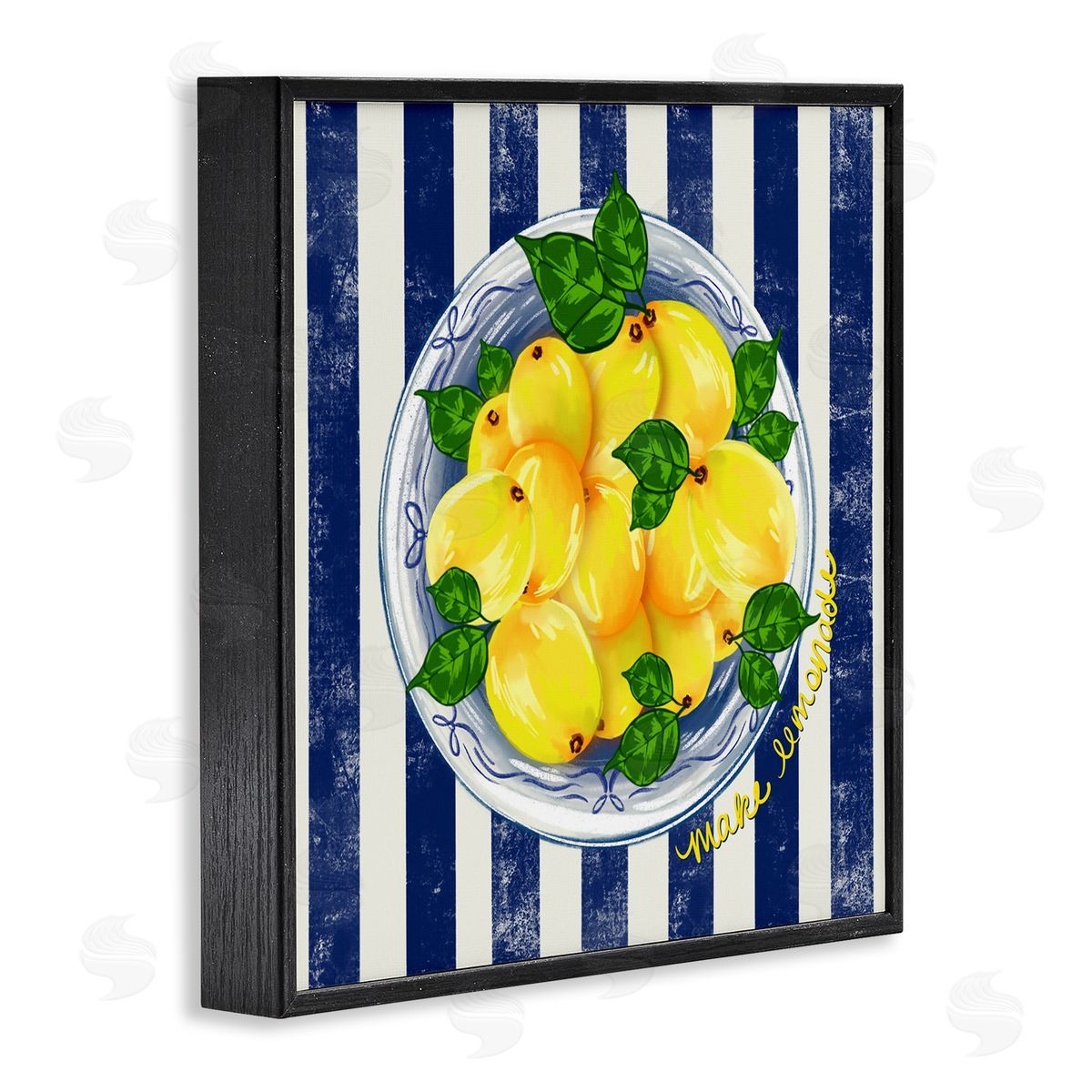 Lori Mosley Make Lemonade on Stripes Canvas Wall Art Print