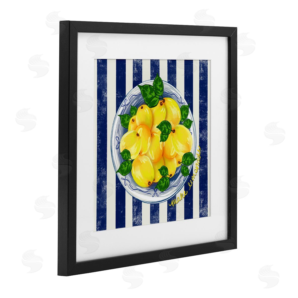 Lori Mosley Make Lemonade on Stripes Canvas Wall Art Print