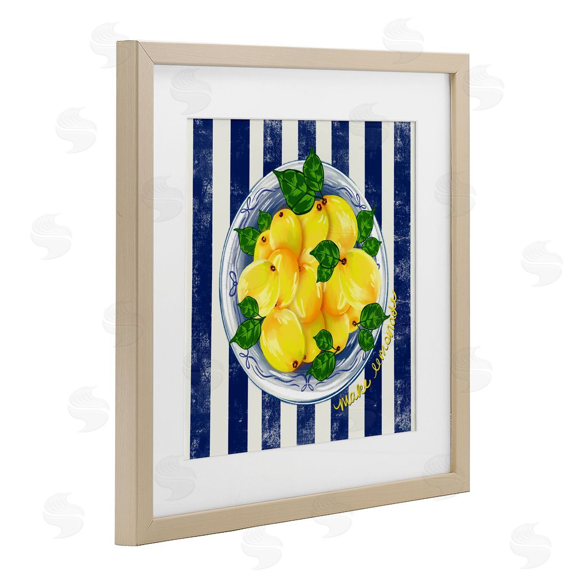 Lori Mosley Make Lemonade on Stripes Canvas Wall Art Print