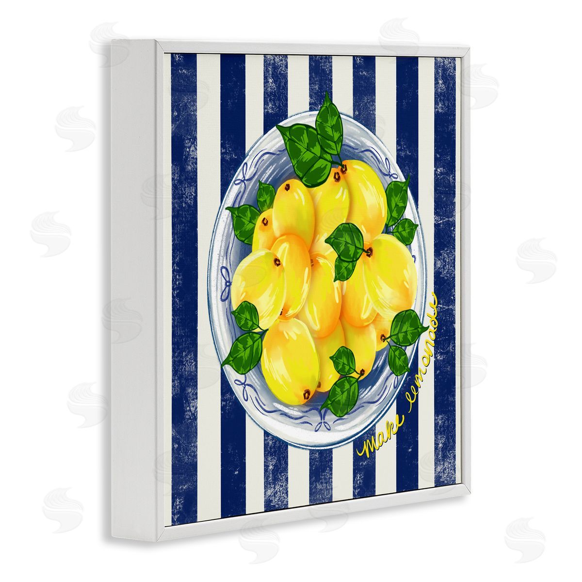 Lori Mosley Make Lemonade on Stripes Canvas Wall Art Print