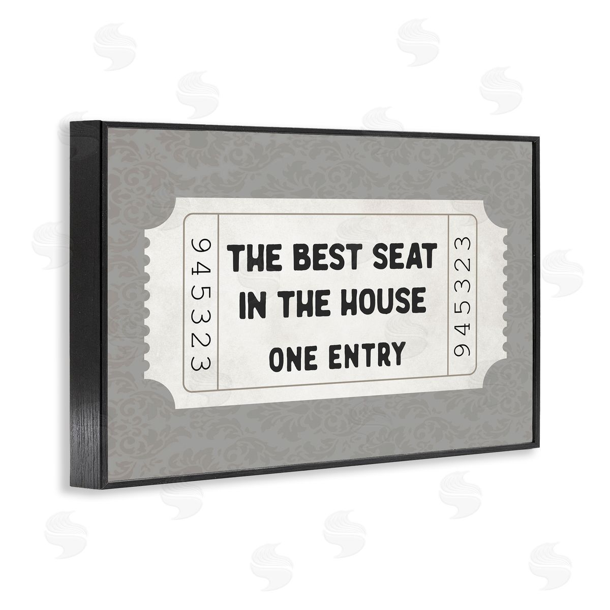 Lettered and Lined Best Seat In House Bathroom Canvas Wall Art Print