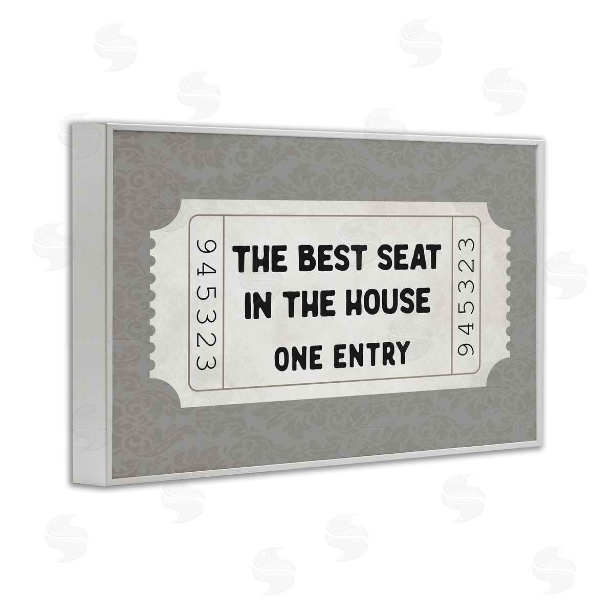 Lettered and Lined Best Seat In House Bathroom Canvas Wall Art Print