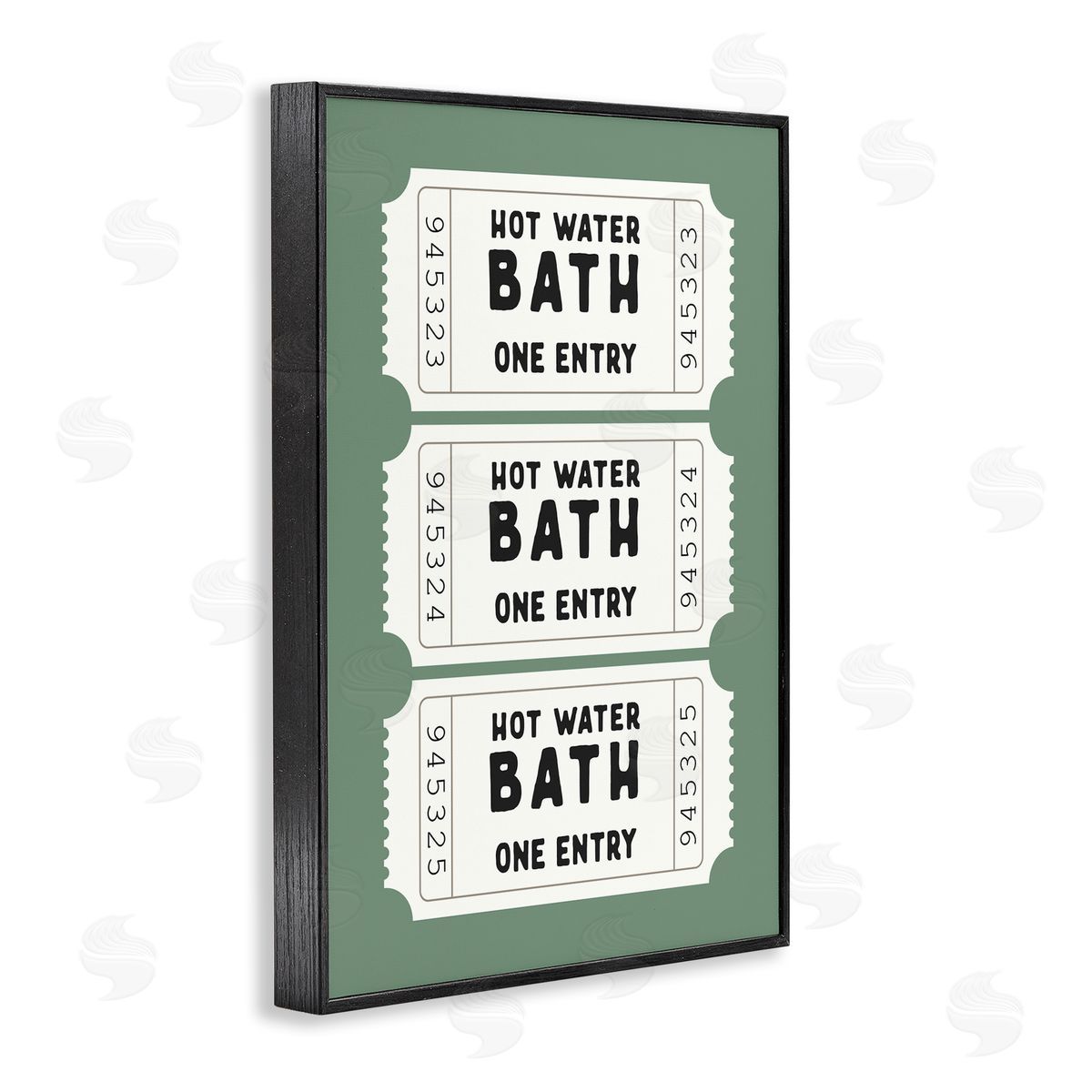 Lettered and Lined Hot Water Bath Ticket Canvas Wall Art Print