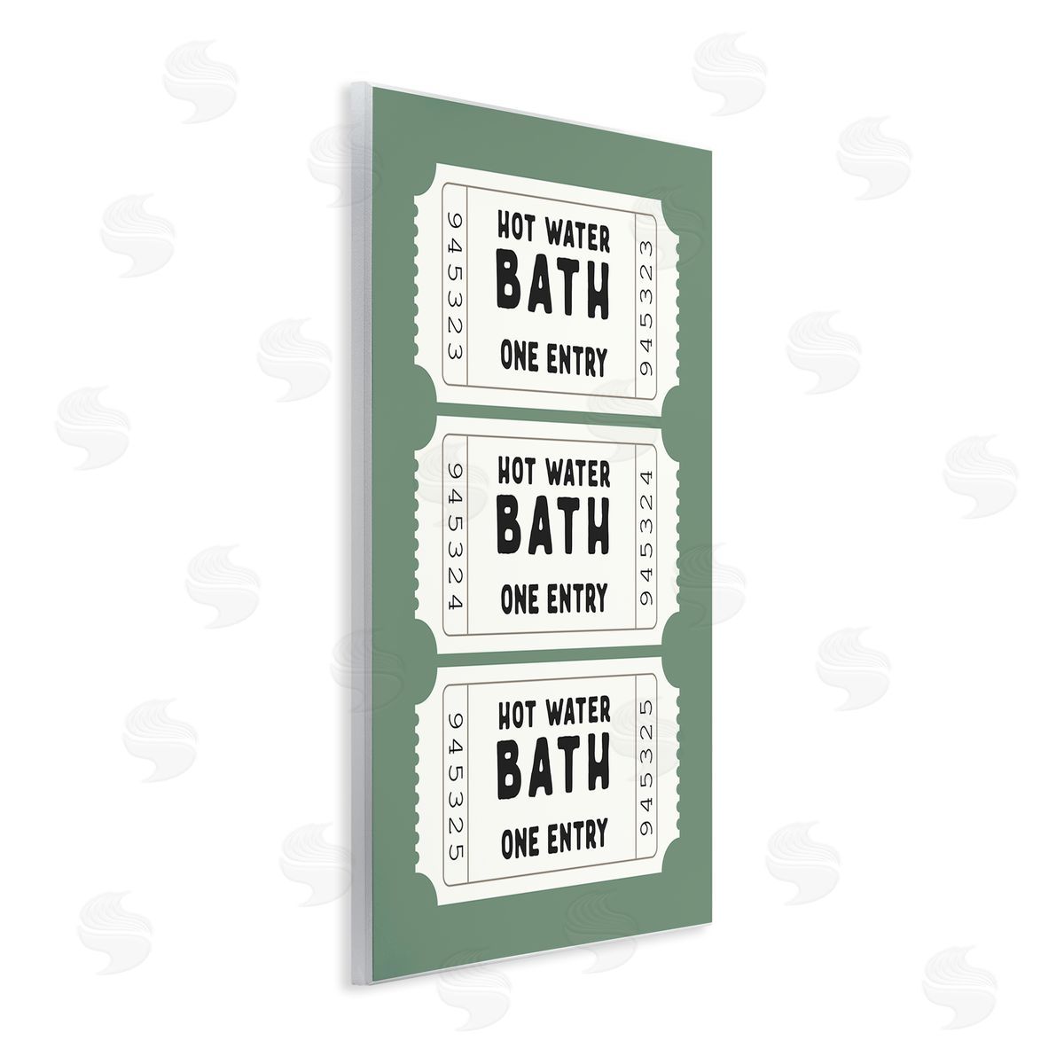 Lettered and Lined Hot Water Bath Ticket Canvas Wall Art Print