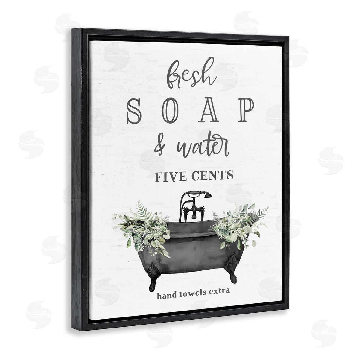 Lettered and Lined Fresh Soap & Water Bath Canvas Wall Art Print