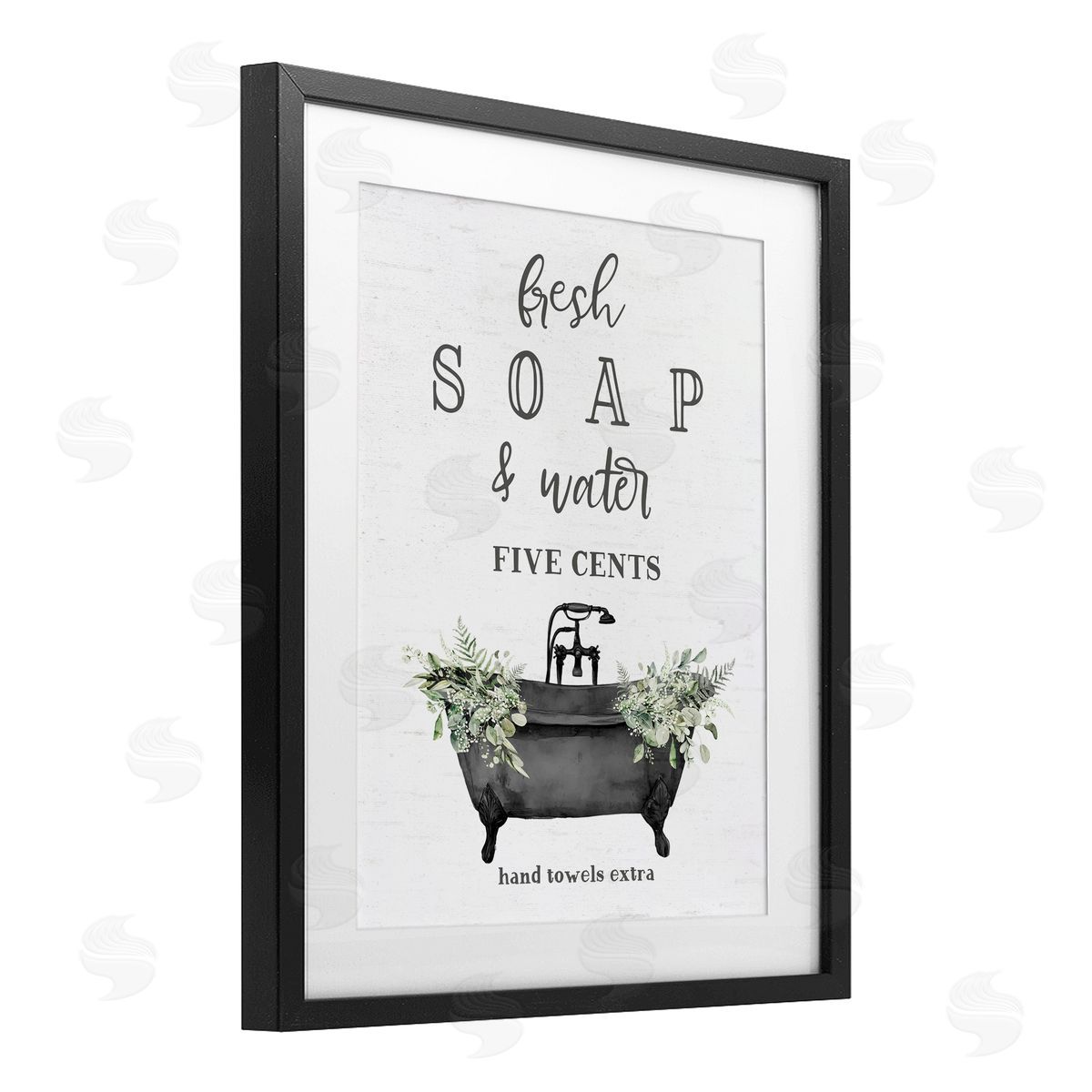 Lettered and Lined Fresh Soap & Water Bath Canvas Wall Art Print