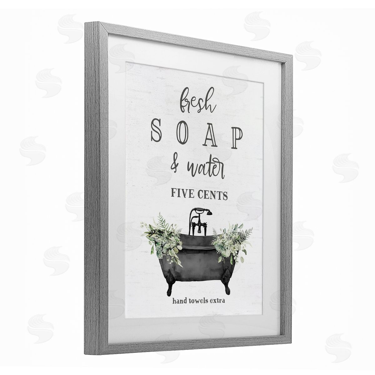 Lettered and Lined Fresh Soap & Water Bath Canvas Wall Art Print