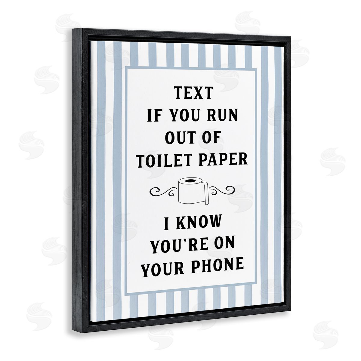 Lettered and Lined Text For Toilet Paper Stripes Canvas Wall Art Print