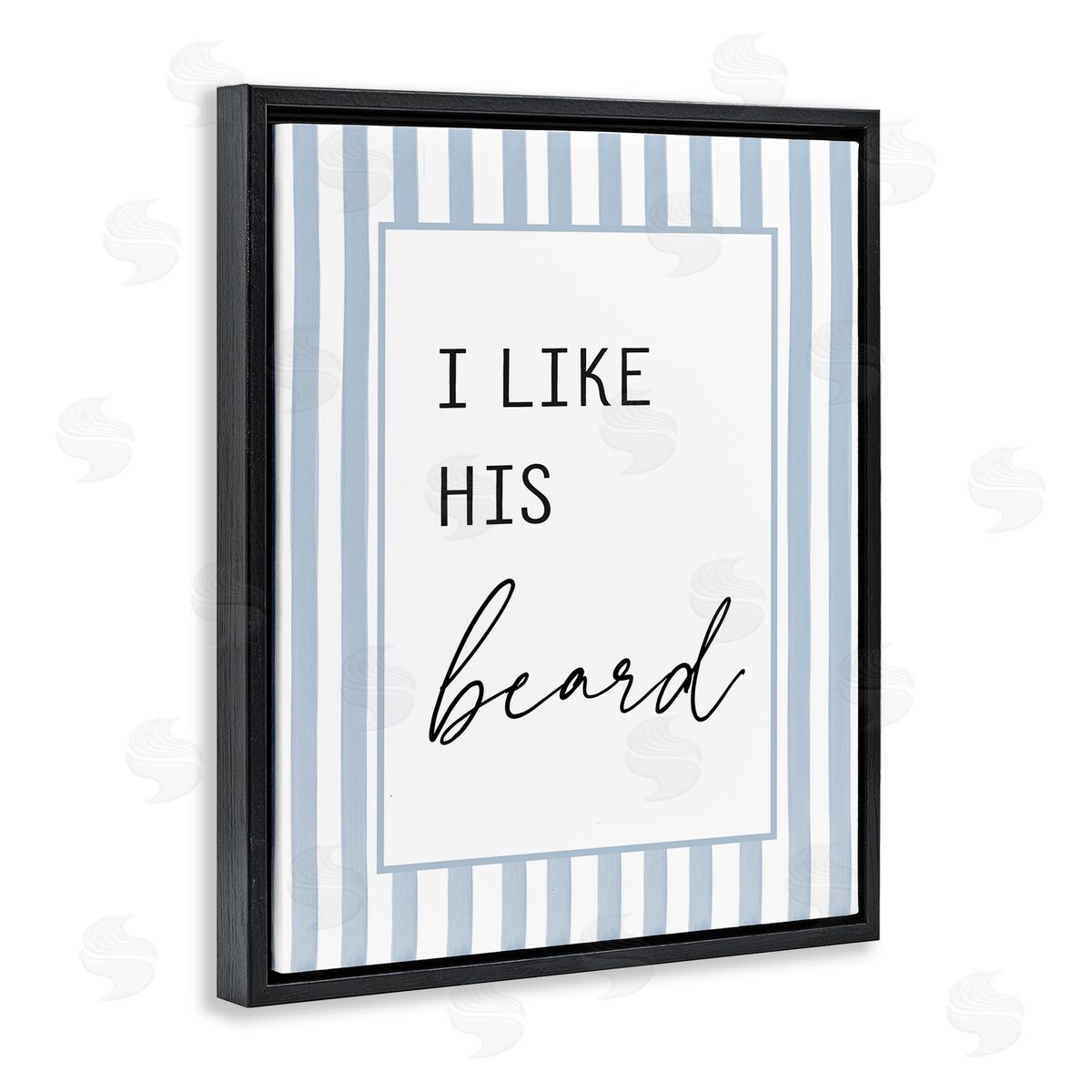 Lettered and Lined I Like His Beard Stripes Canvas Wall Art Print