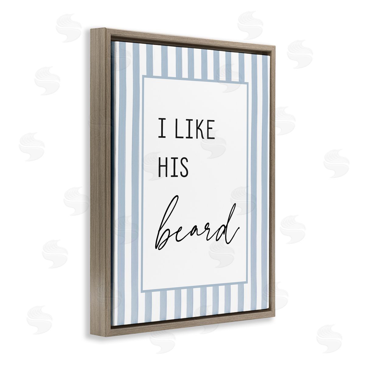 Lettered and Lined I Like His Beard Stripes Canvas Wall Art Print
