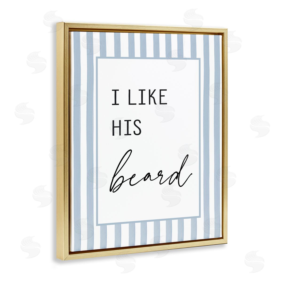 Lettered and Lined I Like His Beard Stripes Canvas Wall Art Print