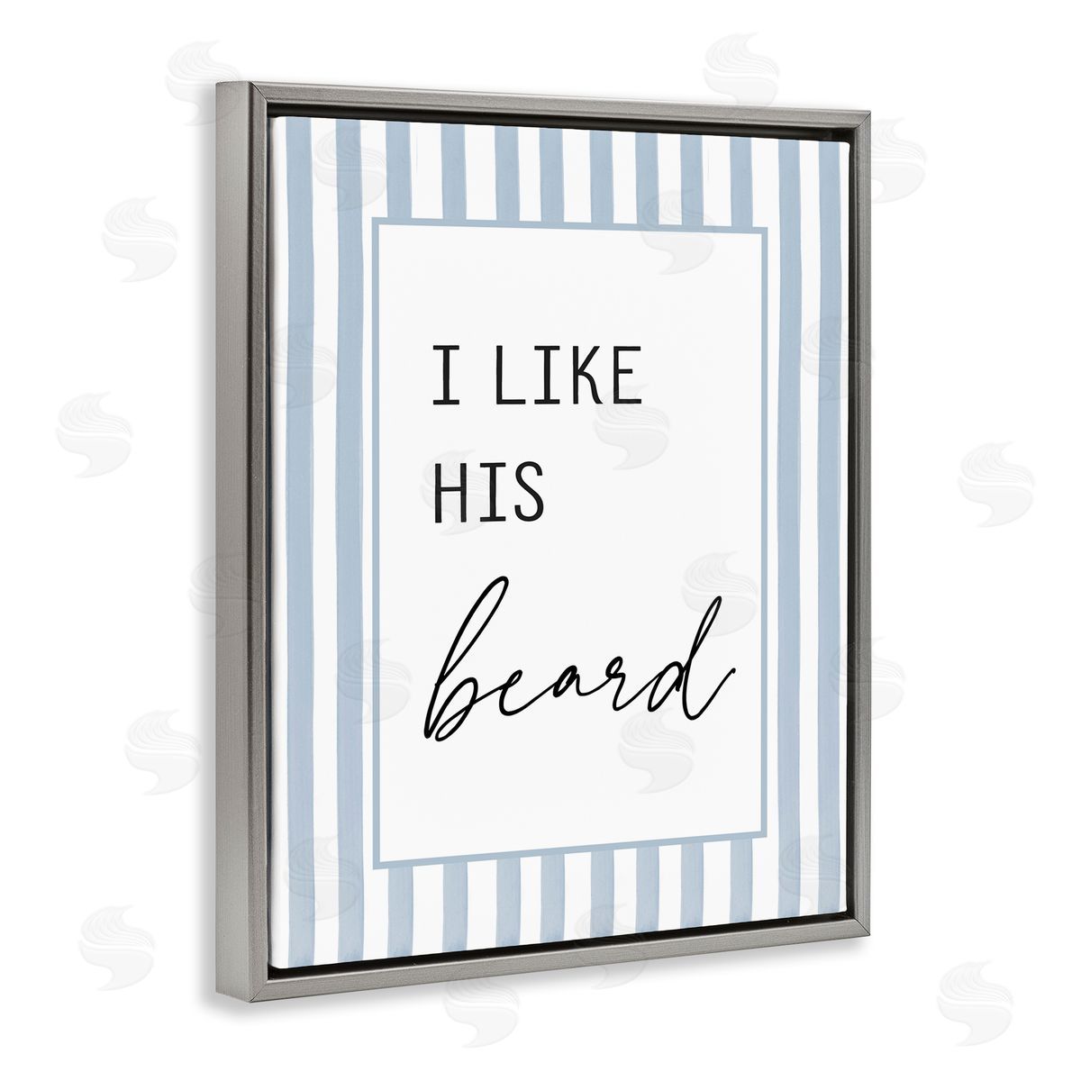 Lettered and Lined I Like His Beard Stripes Canvas Wall Art Print