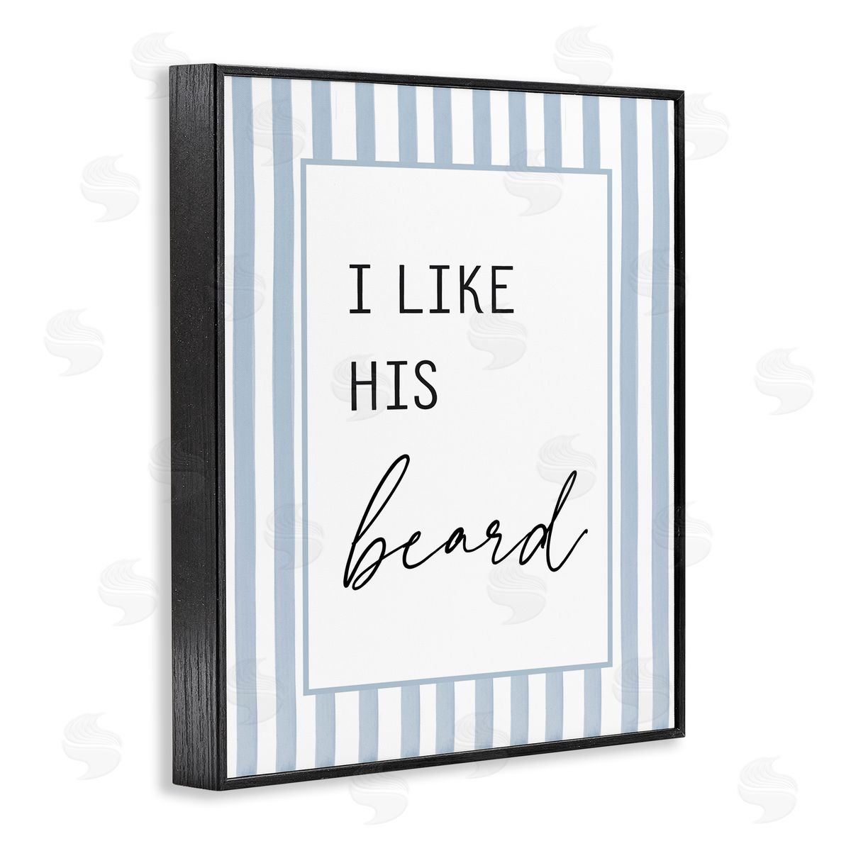 Lettered and Lined I Like His Beard Stripes Canvas Wall Art Print