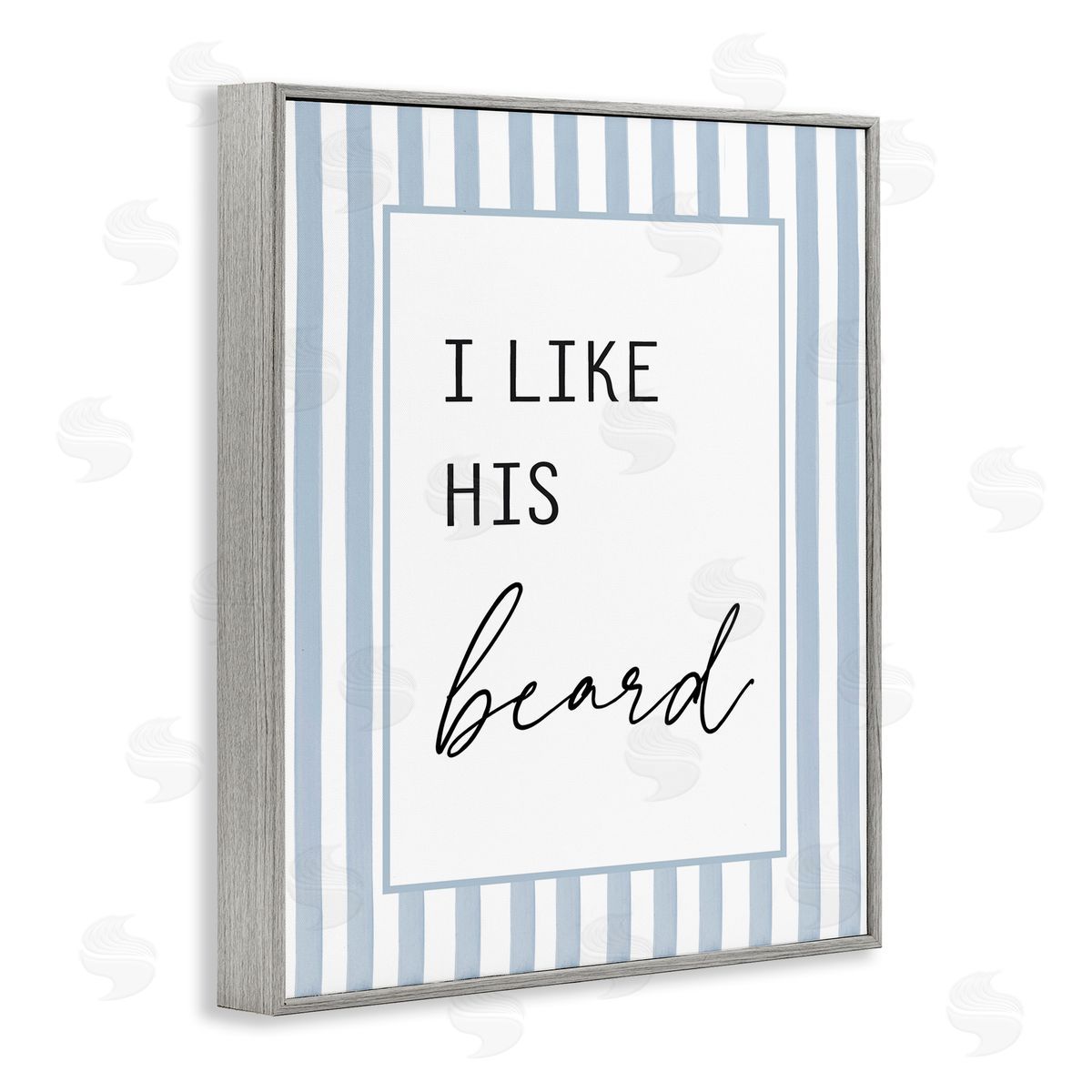 Lettered and Lined I Like His Beard Stripes Canvas Wall Art Print
