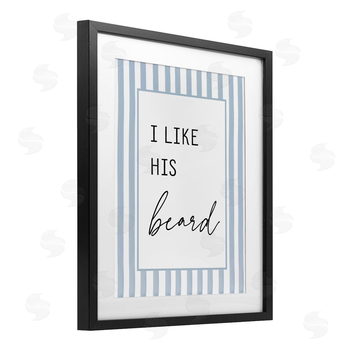 Lettered and Lined I Like His Beard Stripes Canvas Wall Art Print