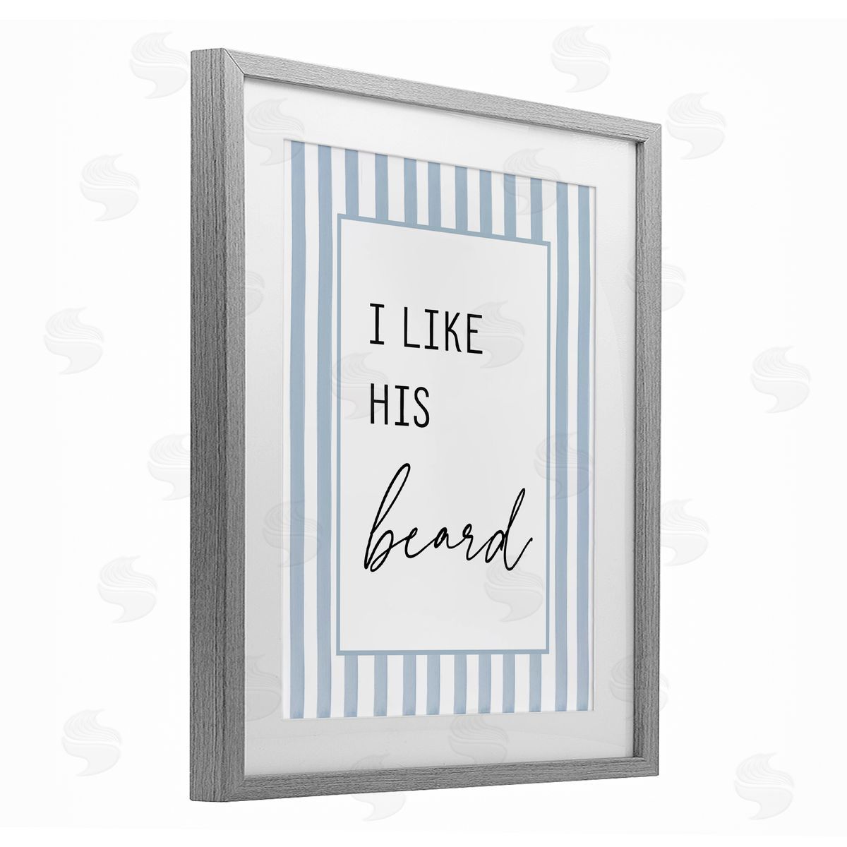 Lettered and Lined I Like His Beard Stripes Canvas Wall Art Print