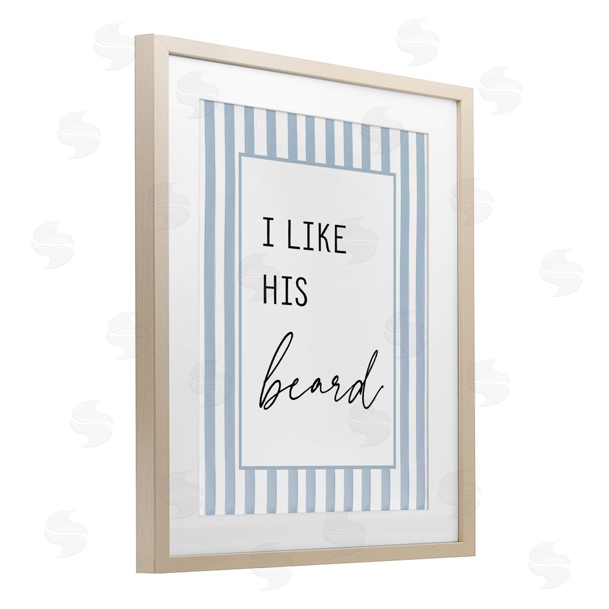 Lettered and Lined I Like His Beard Stripes Canvas Wall Art Print