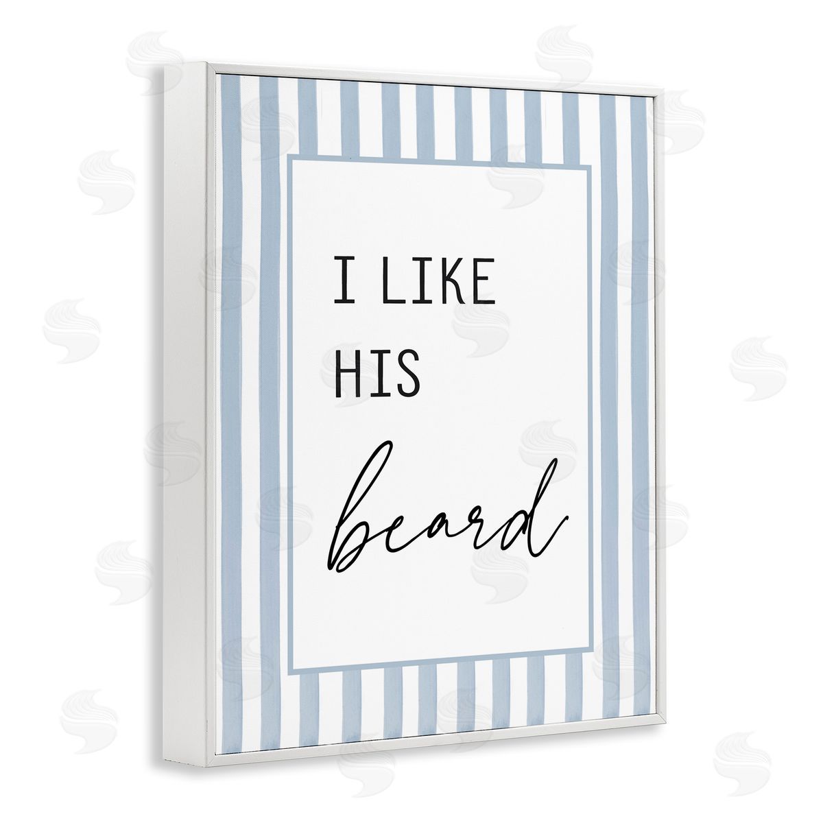 Lettered and Lined I Like His Beard Stripes Canvas Wall Art Print