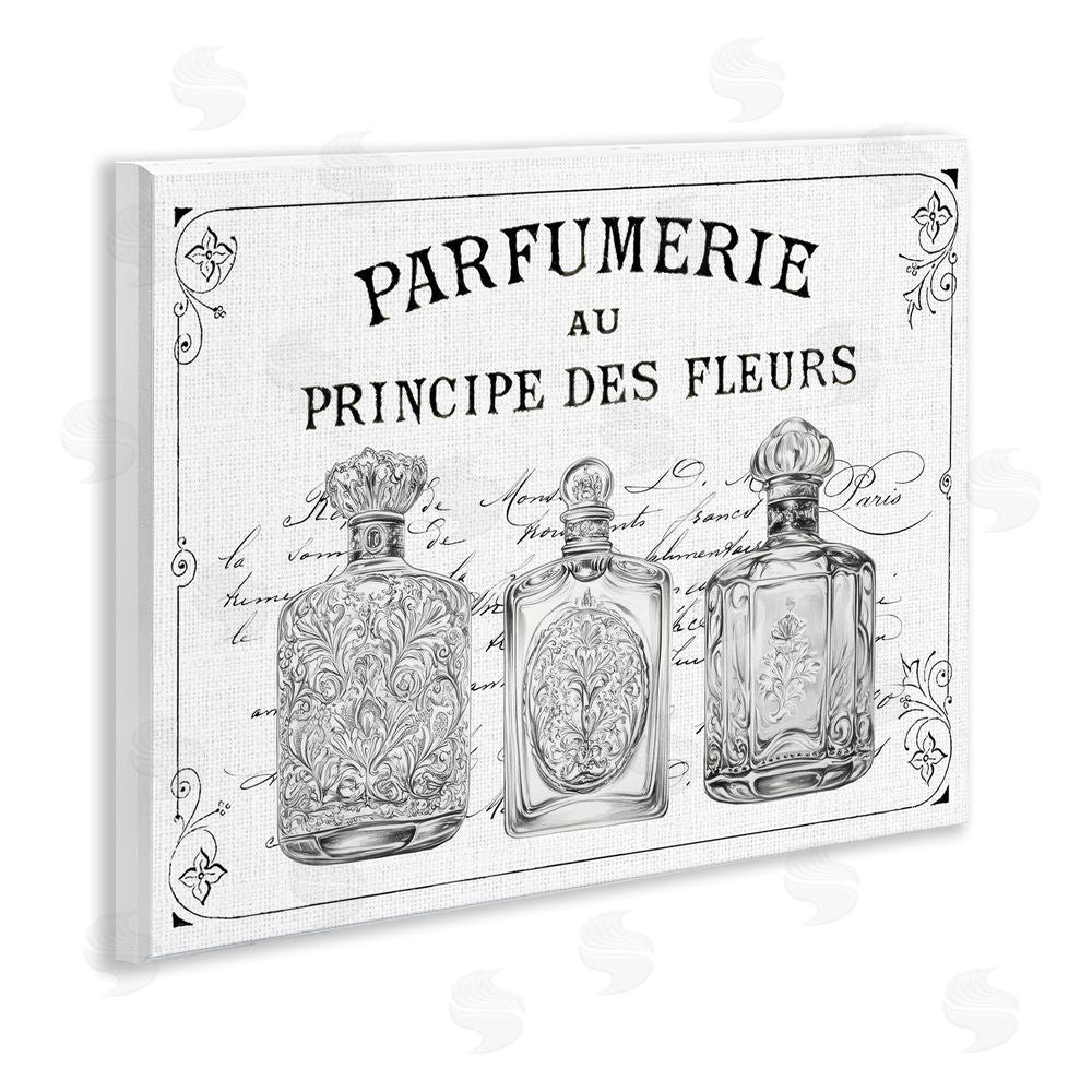 Lettered and Lined Vintage French Perfumery Wall Plaque Art Print