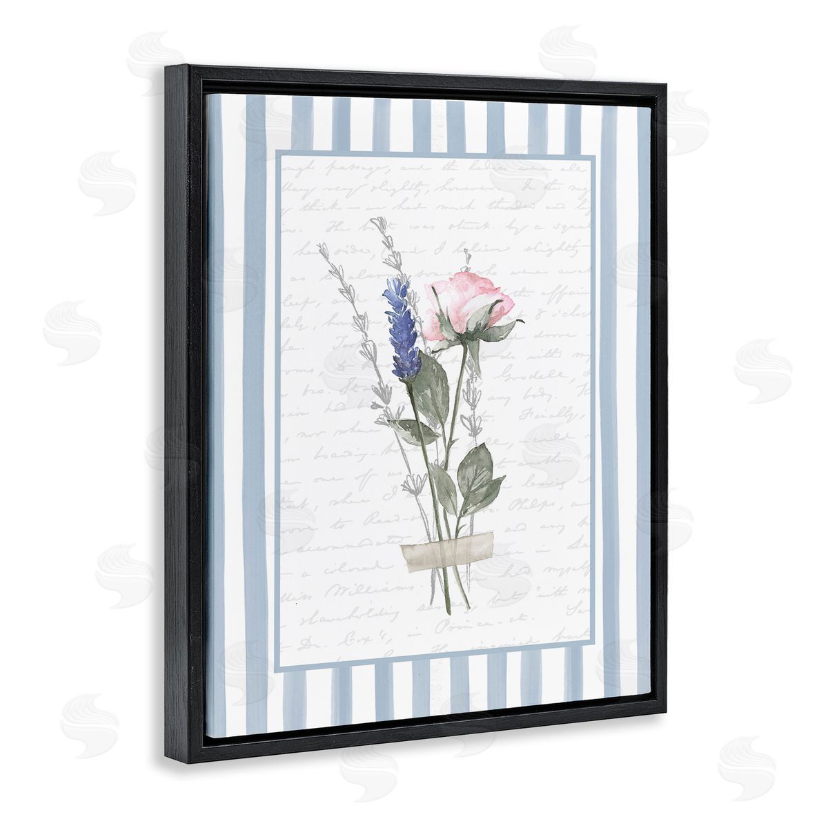 Lettered and Lined Delicate Herbs Sketch Canvas Wall Art Print