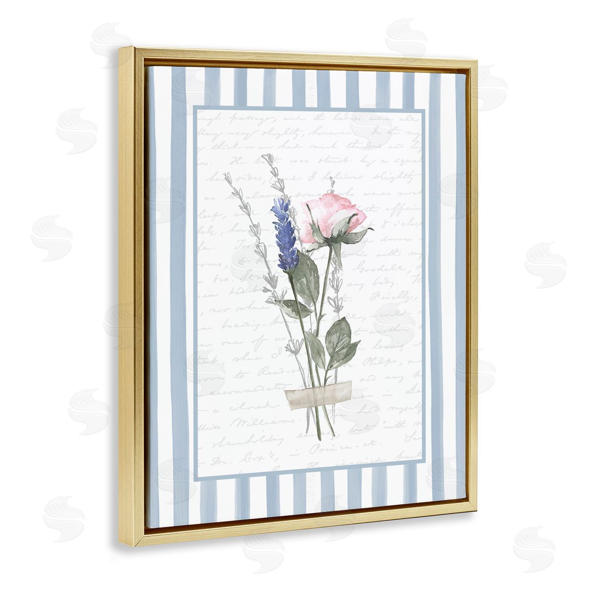 Lettered and Lined Delicate Herbs Sketch Canvas Wall Art Print