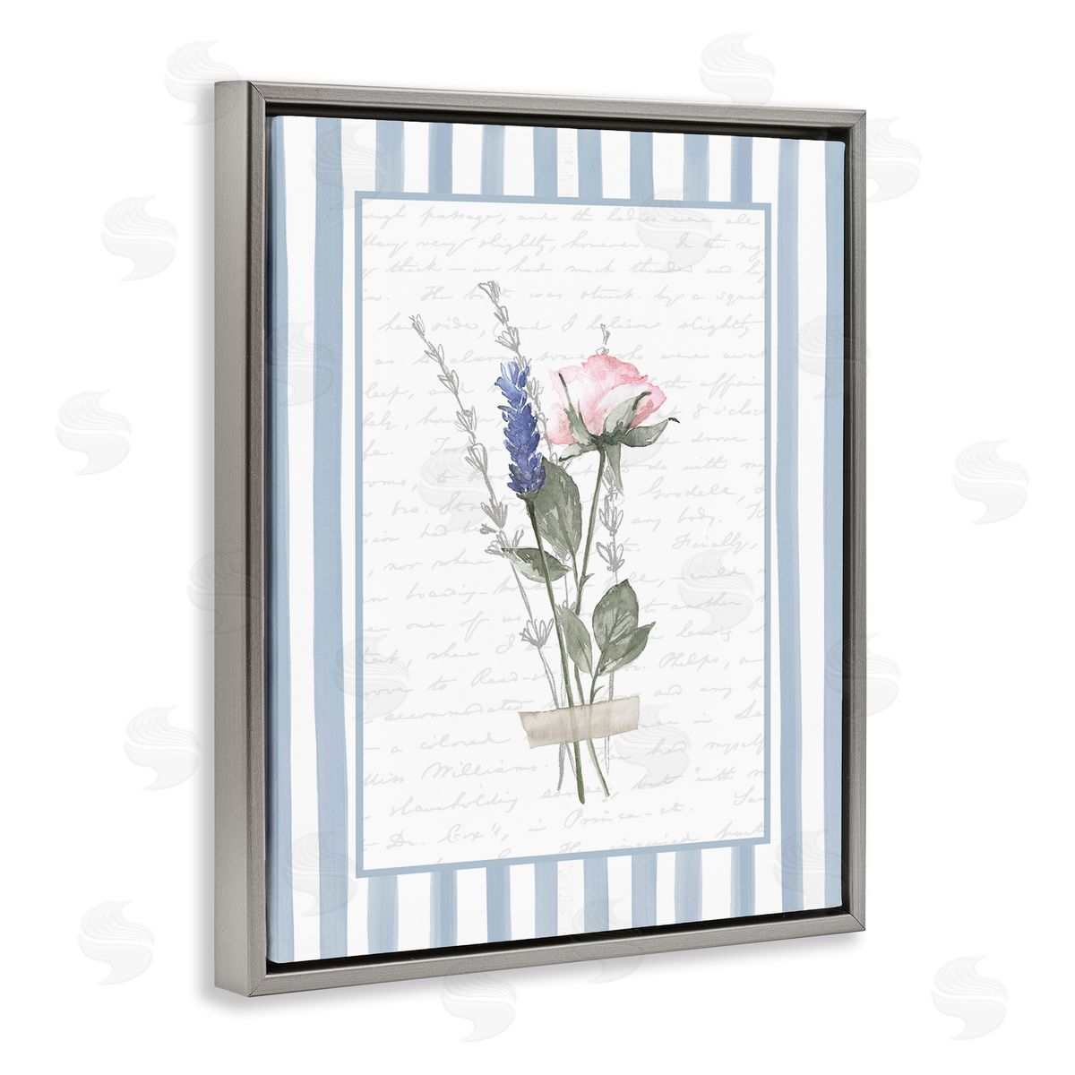 Lettered and Lined Delicate Herbs Sketch Canvas Wall Art Print