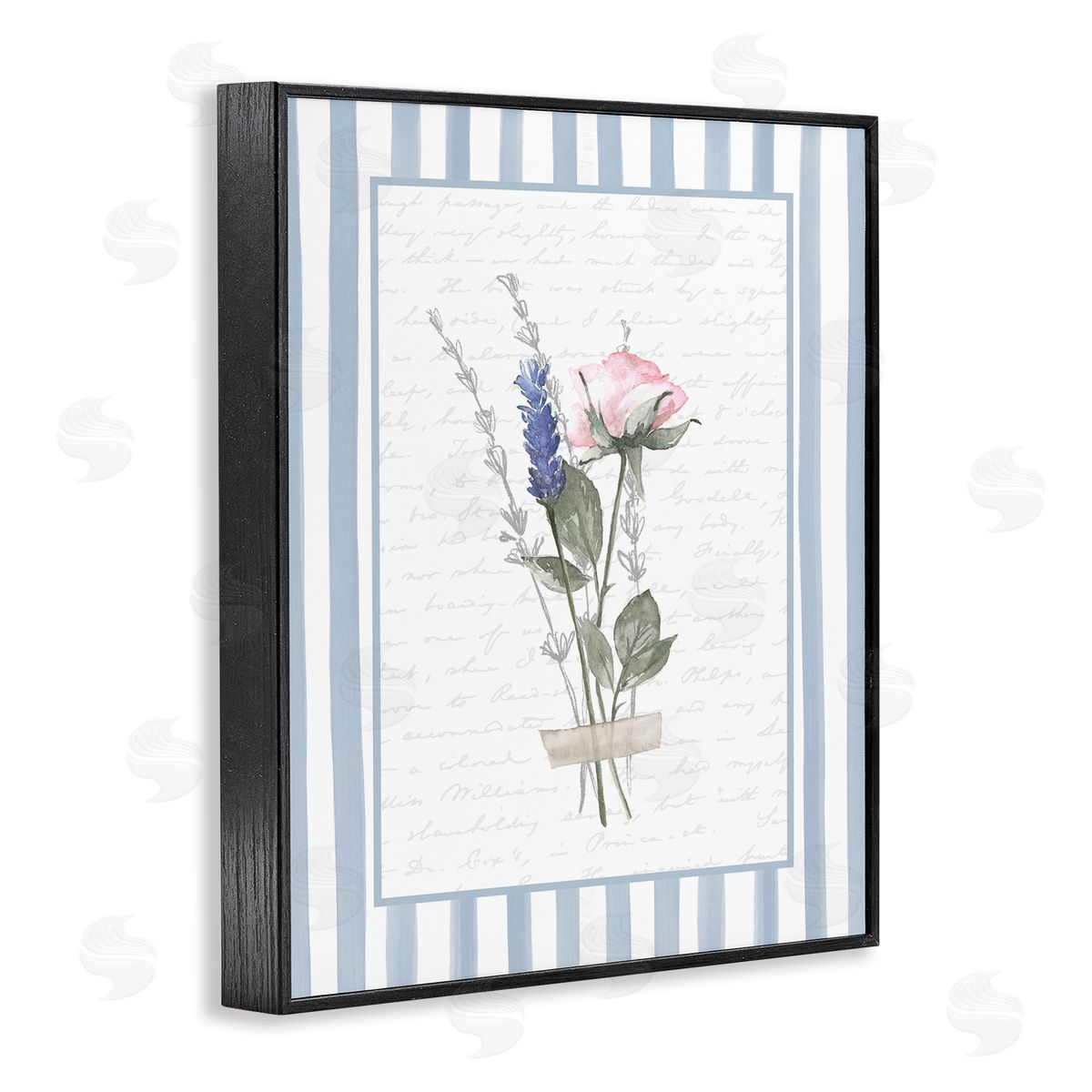 Lettered and Lined Delicate Herbs Sketch Canvas Wall Art Print