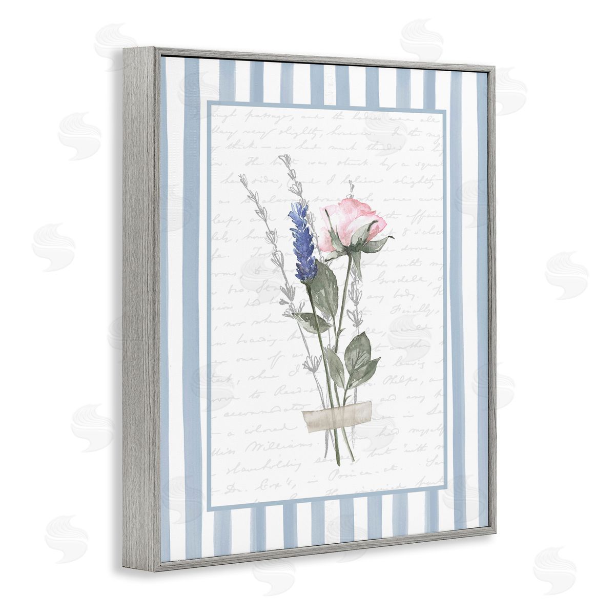 Lettered and Lined Delicate Herbs Sketch Canvas Wall Art Print