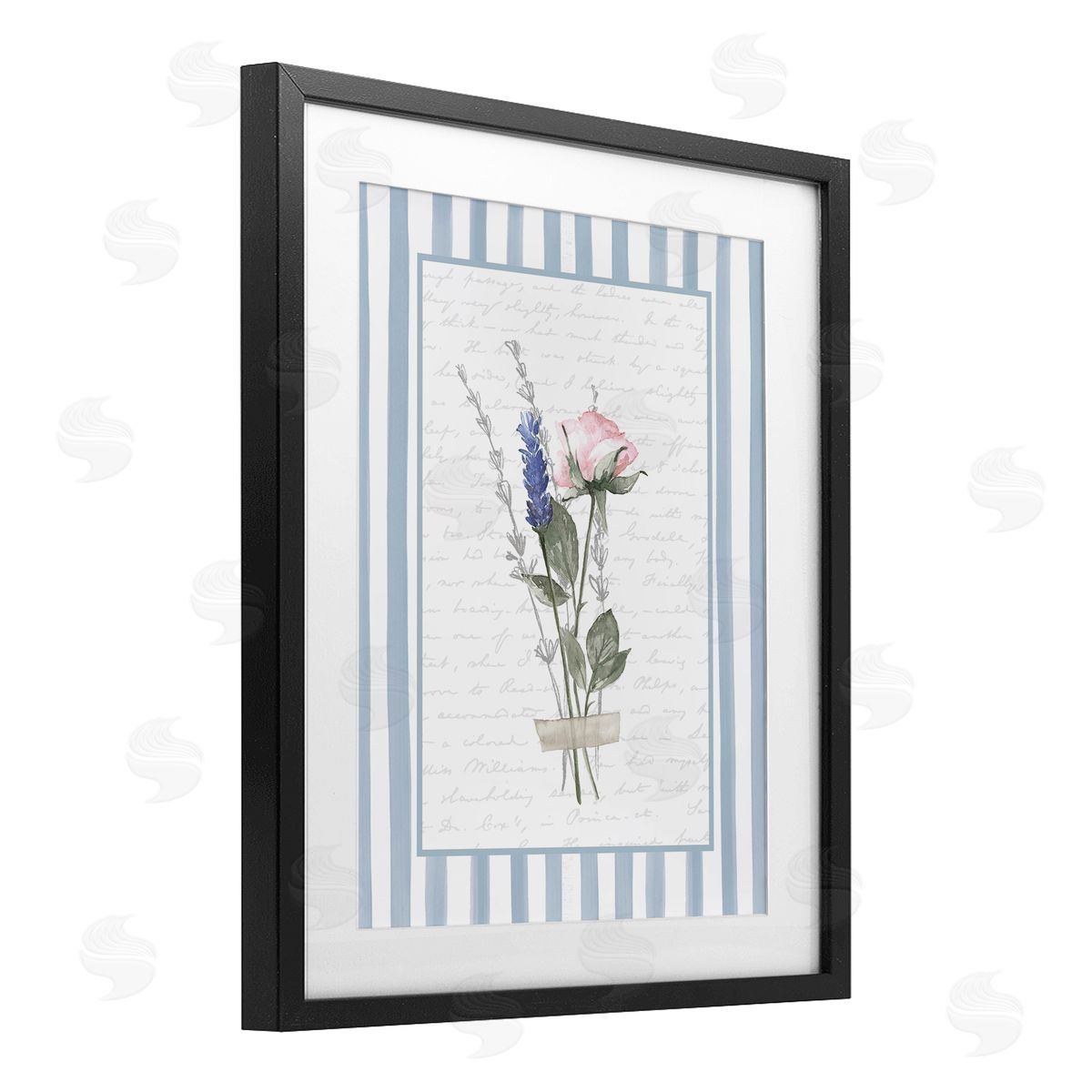 Lettered and Lined Delicate Herbs Sketch Canvas Wall Art Print