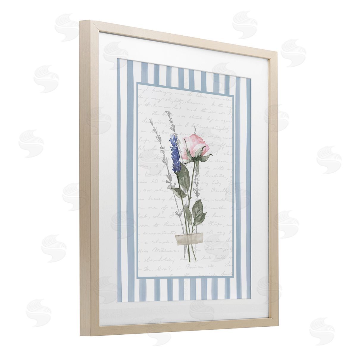 Lettered and Lined Delicate Herbs Sketch Canvas Wall Art Print