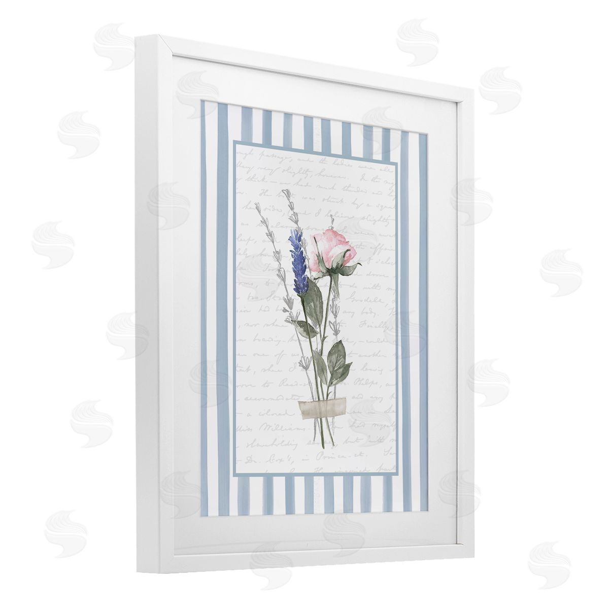 Lettered and Lined Delicate Herbs Sketch Canvas Wall Art Print