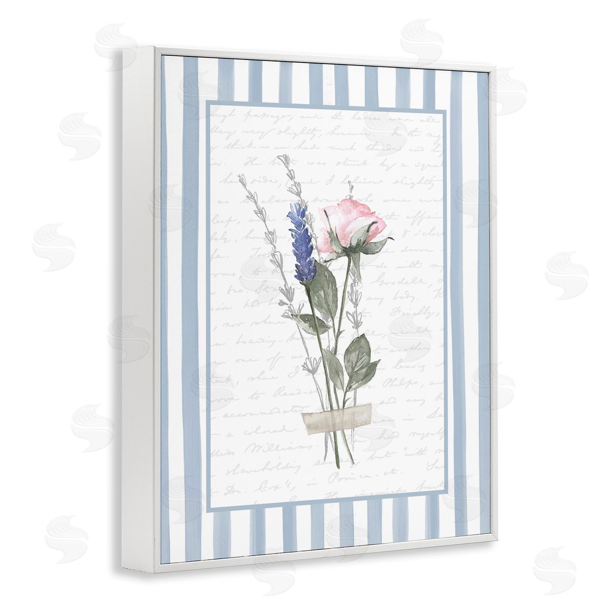 Lettered and Lined Delicate Herbs Sketch Canvas Wall Art Print