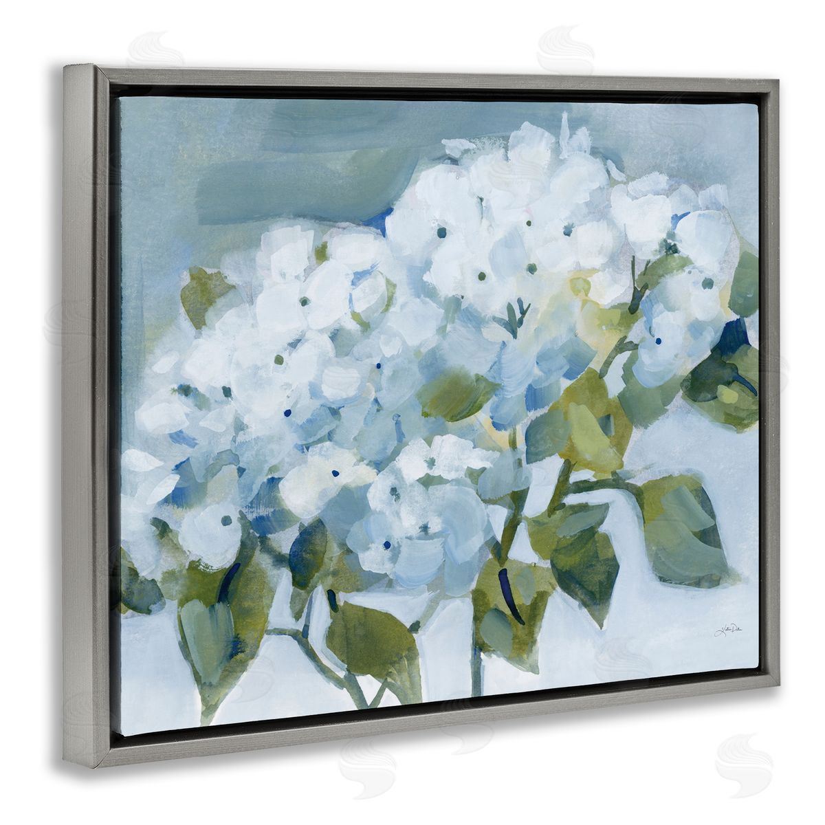 Katrina Pete Blue Spring Cottage Hydrangeas Canvas Wall Art Print