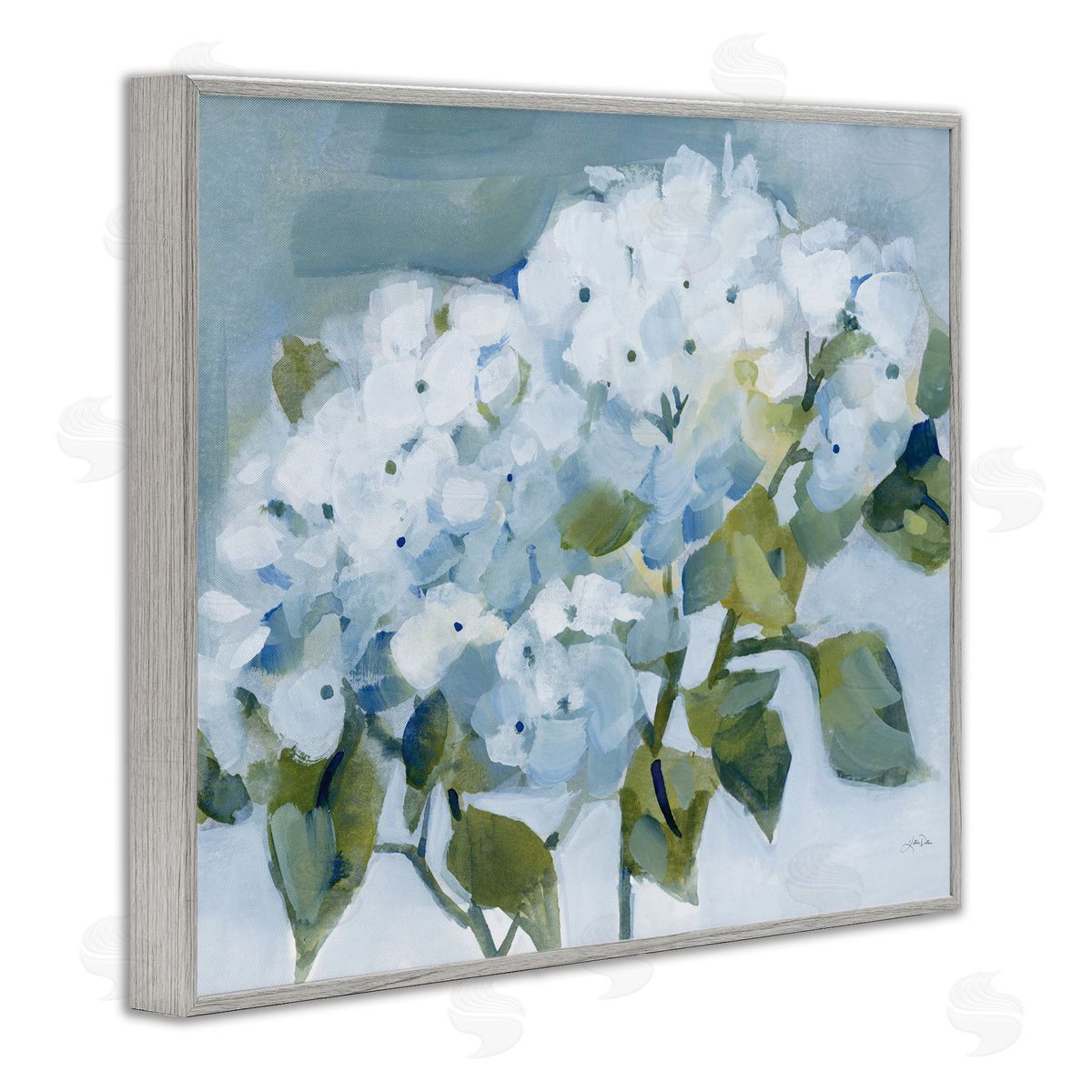 Katrina Pete Blue Spring Cottage Hydrangeas Canvas Wall Art Print