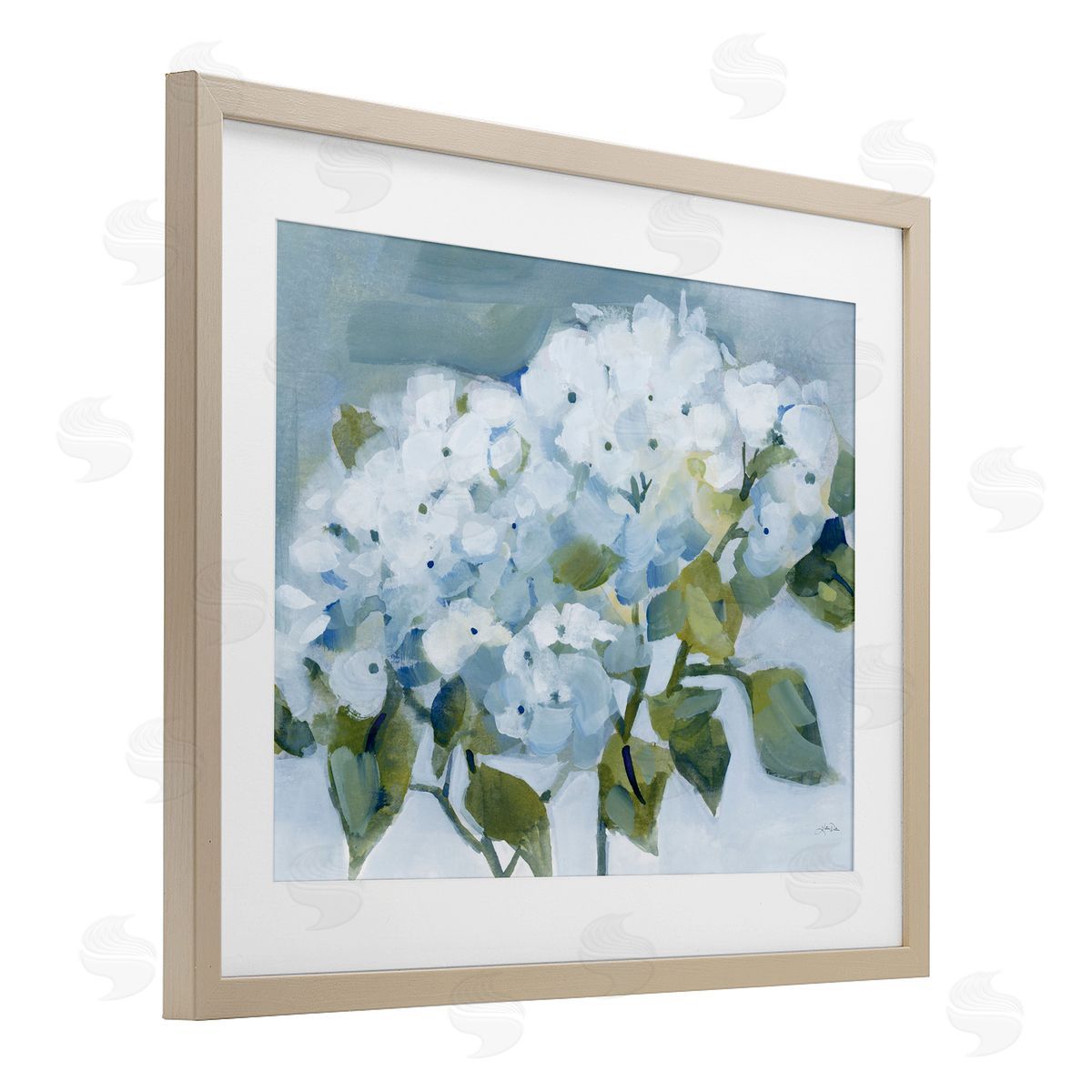 Katrina Pete Blue Spring Cottage Hydrangeas Canvas Wall Art Print