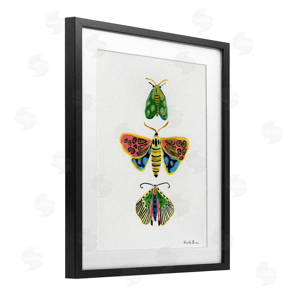 Farida Zaman Bright Moths Earth Tones Canvas Wall Art Print