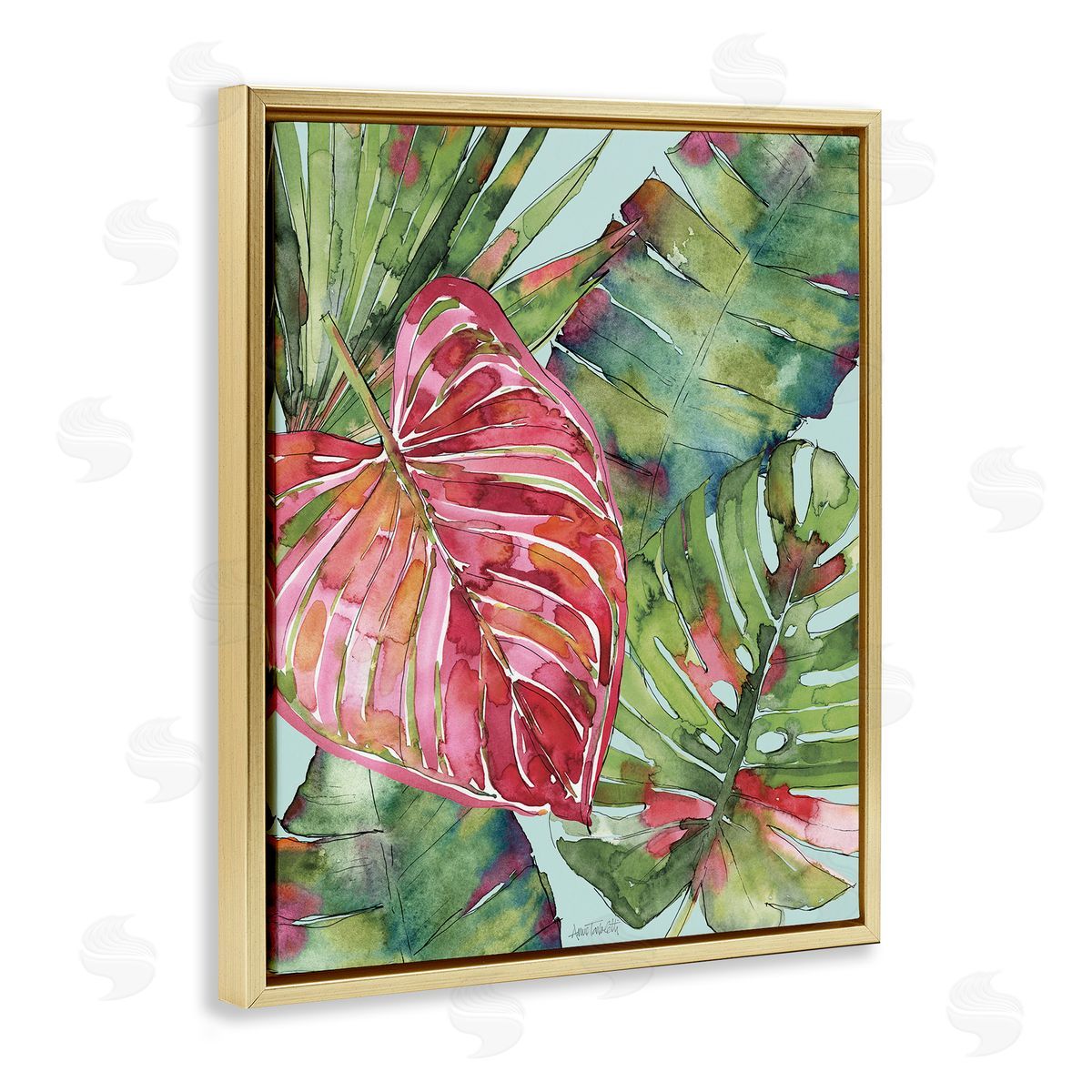 Anne Tavoletti Pink & Green Palm Springs Canvas Wall Art Print