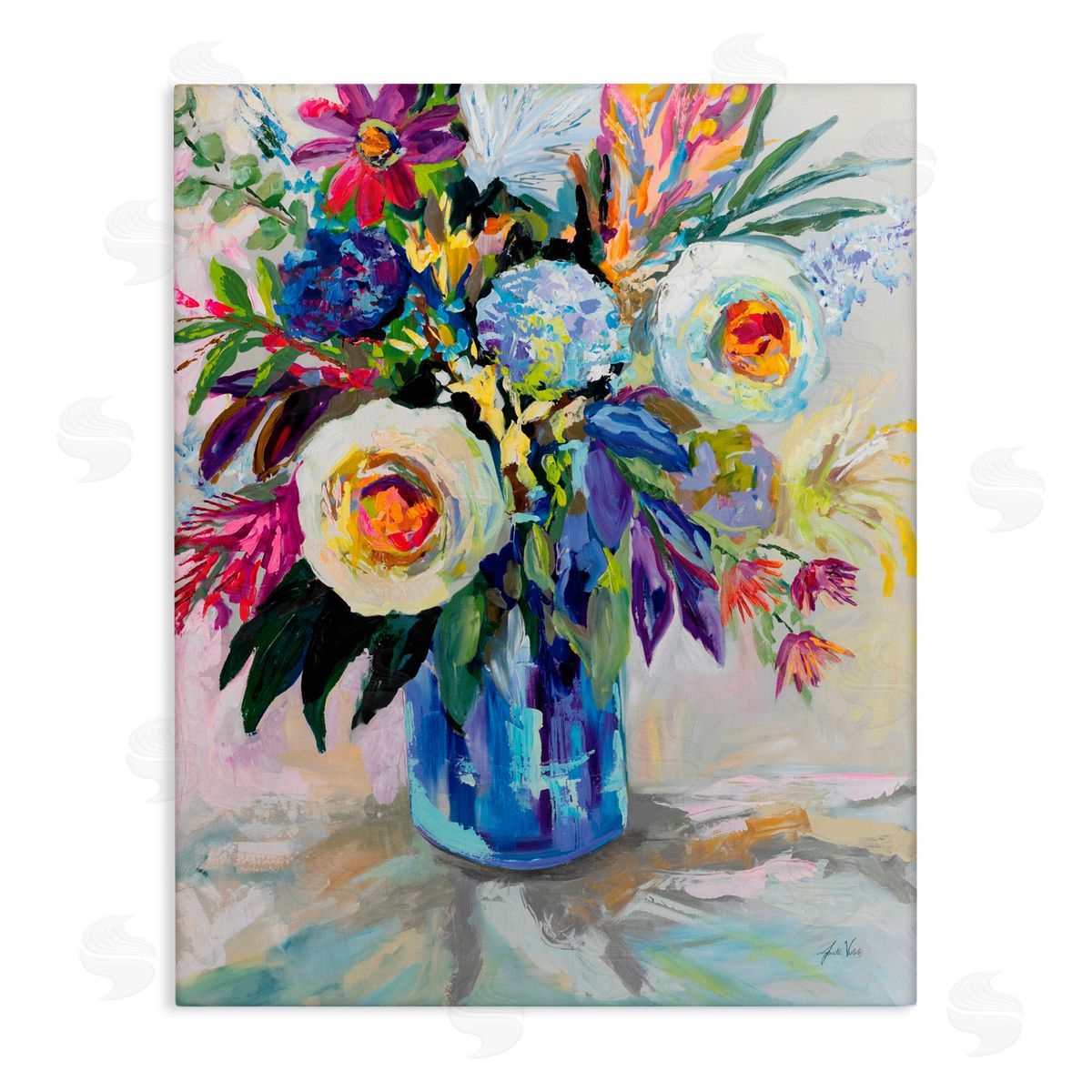 Jeanette Vertentes Joy Of Color Bouquet Canvas Wall Art Print