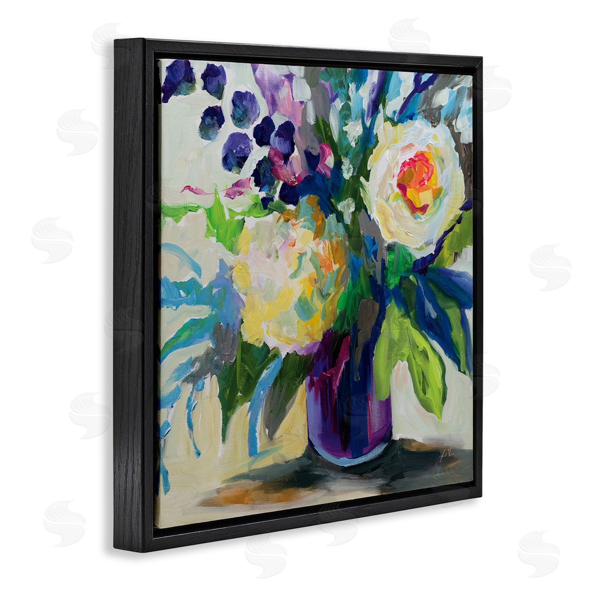 Jeanette Vertentes Amethyst Flower Bouquet Canvas Wall Art Print
