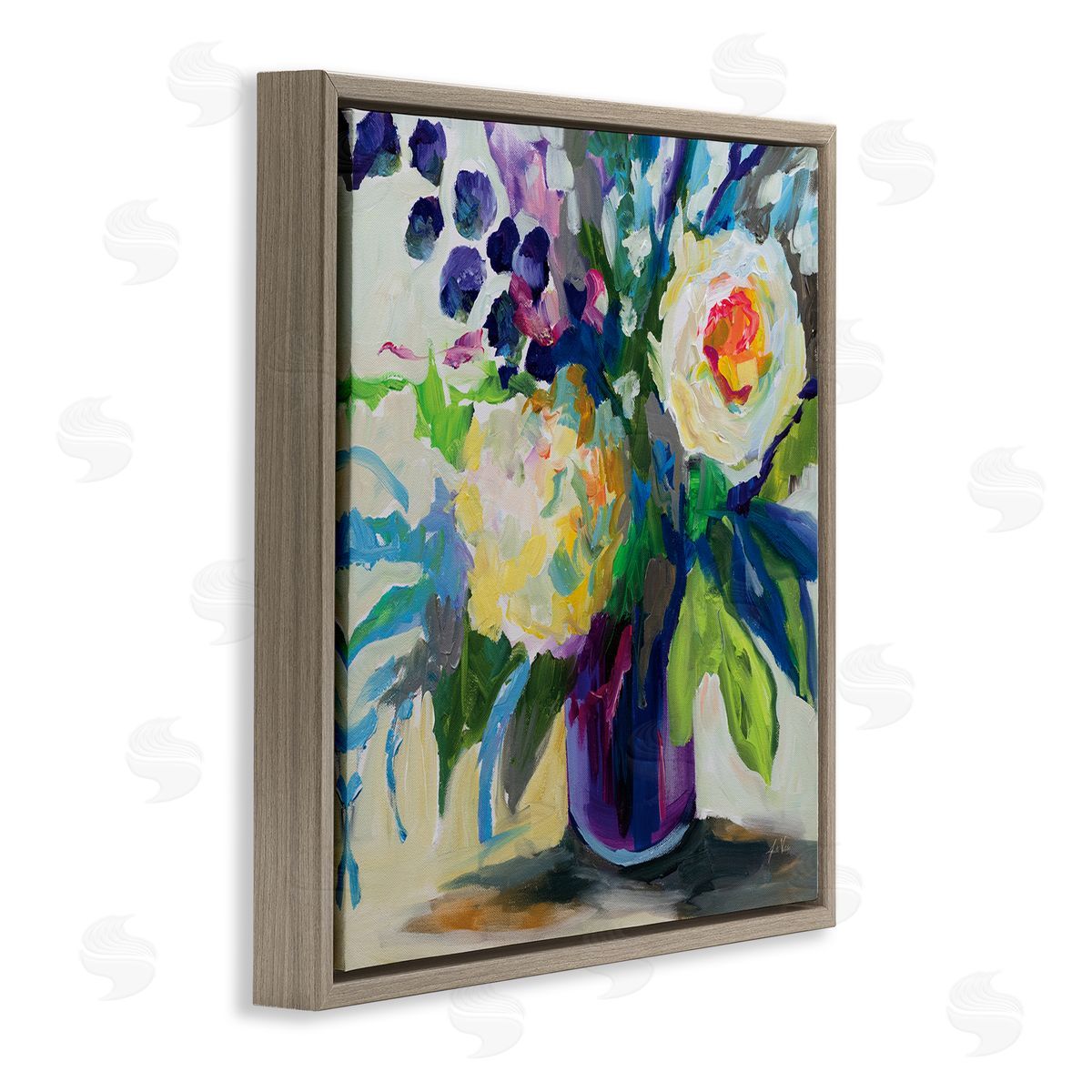 Jeanette Vertentes Amethyst Flower Bouquet Canvas Wall Art Print