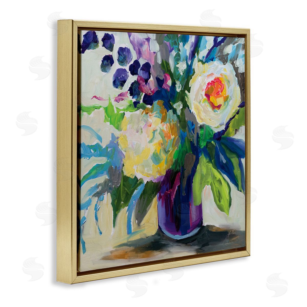 Jeanette Vertentes Amethyst Flower Bouquet Canvas Wall Art Print