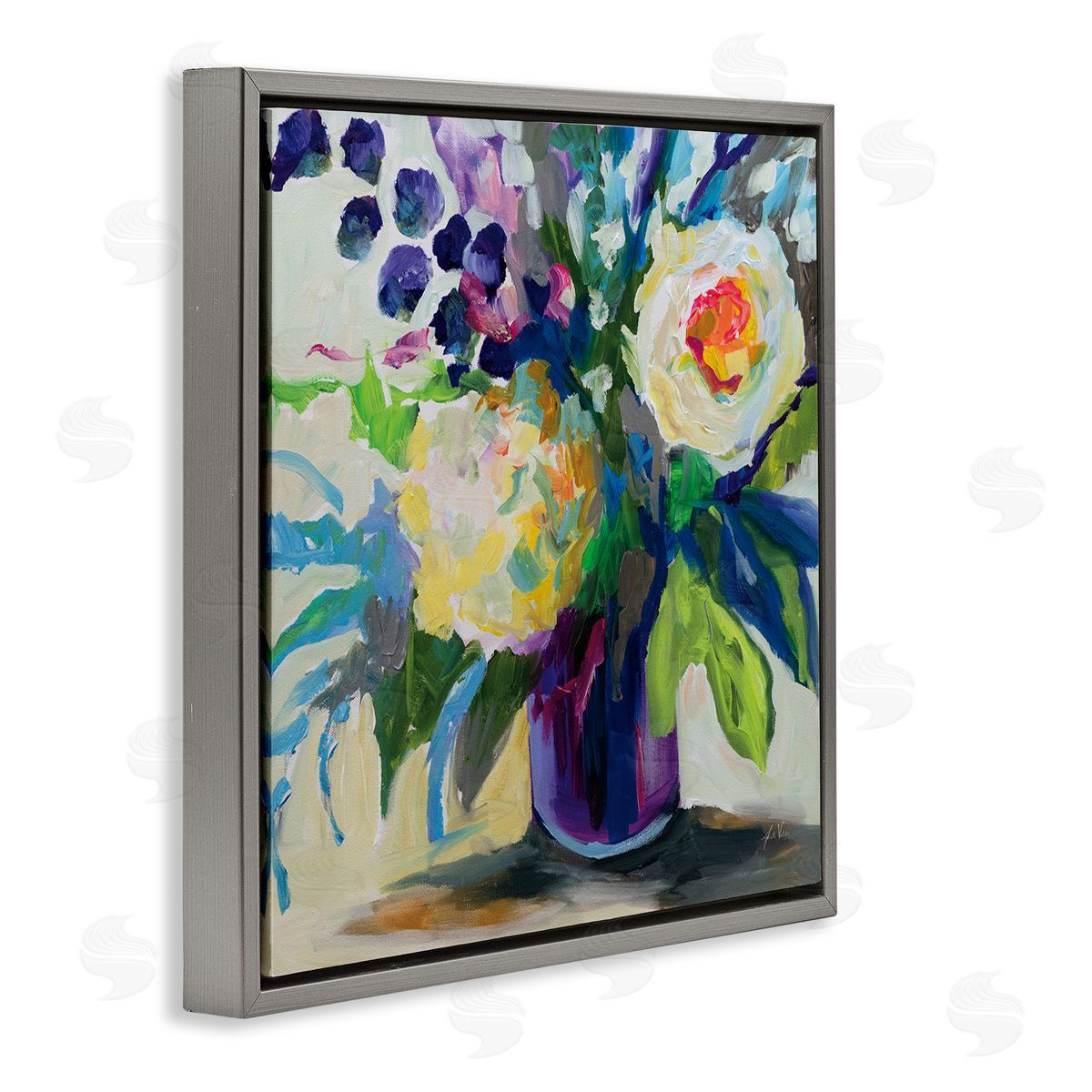 Jeanette Vertentes Amethyst Flower Bouquet Canvas Wall Art Print