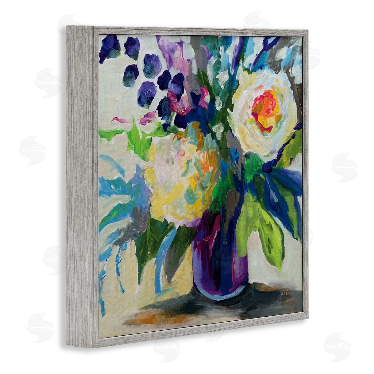 Jeanette Vertentes Amethyst Flower Bouquet Canvas Wall Art Print