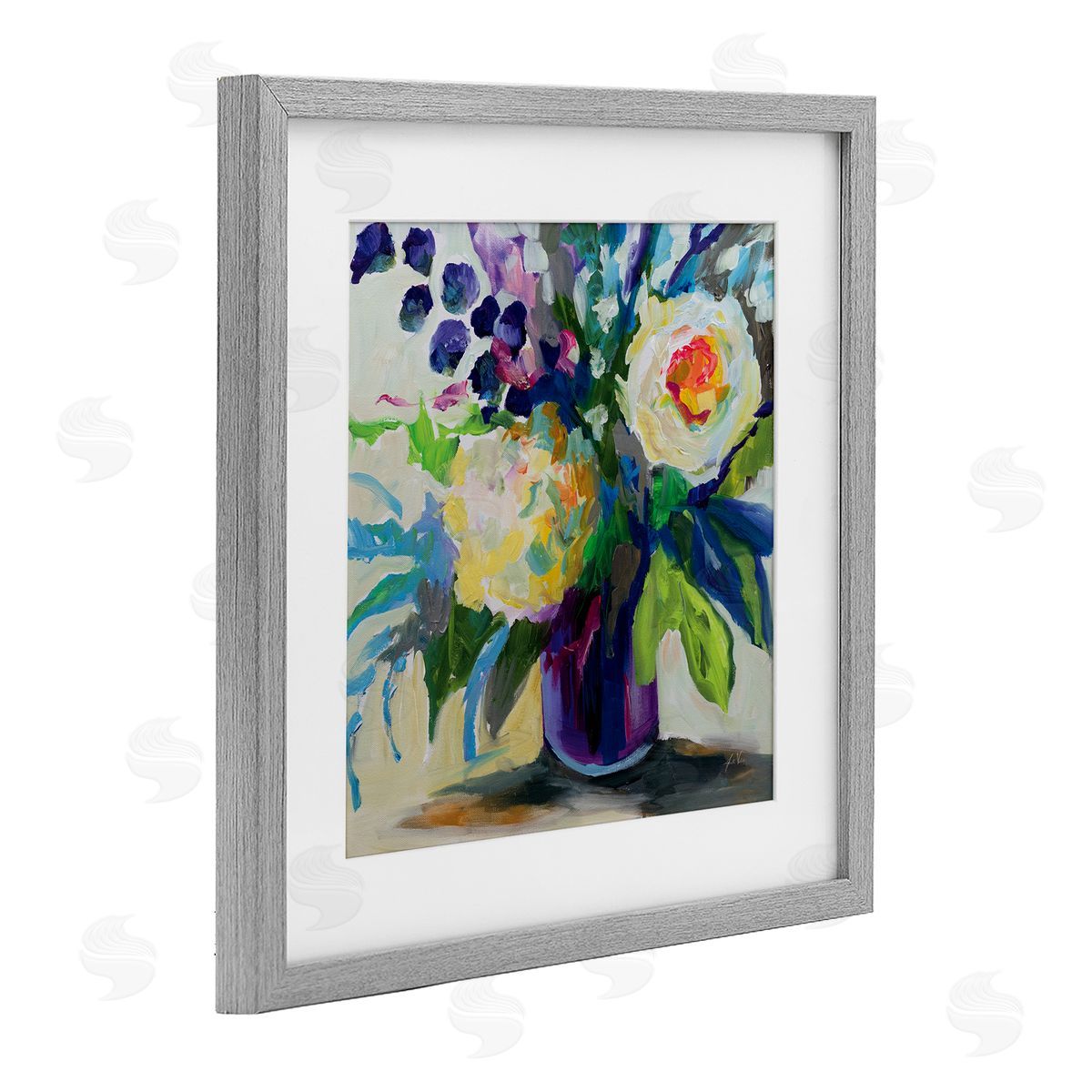 Jeanette Vertentes Amethyst Flower Bouquet Canvas Wall Art Print