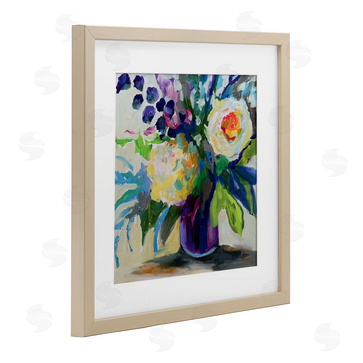 Jeanette Vertentes Amethyst Flower Bouquet Canvas Wall Art Print